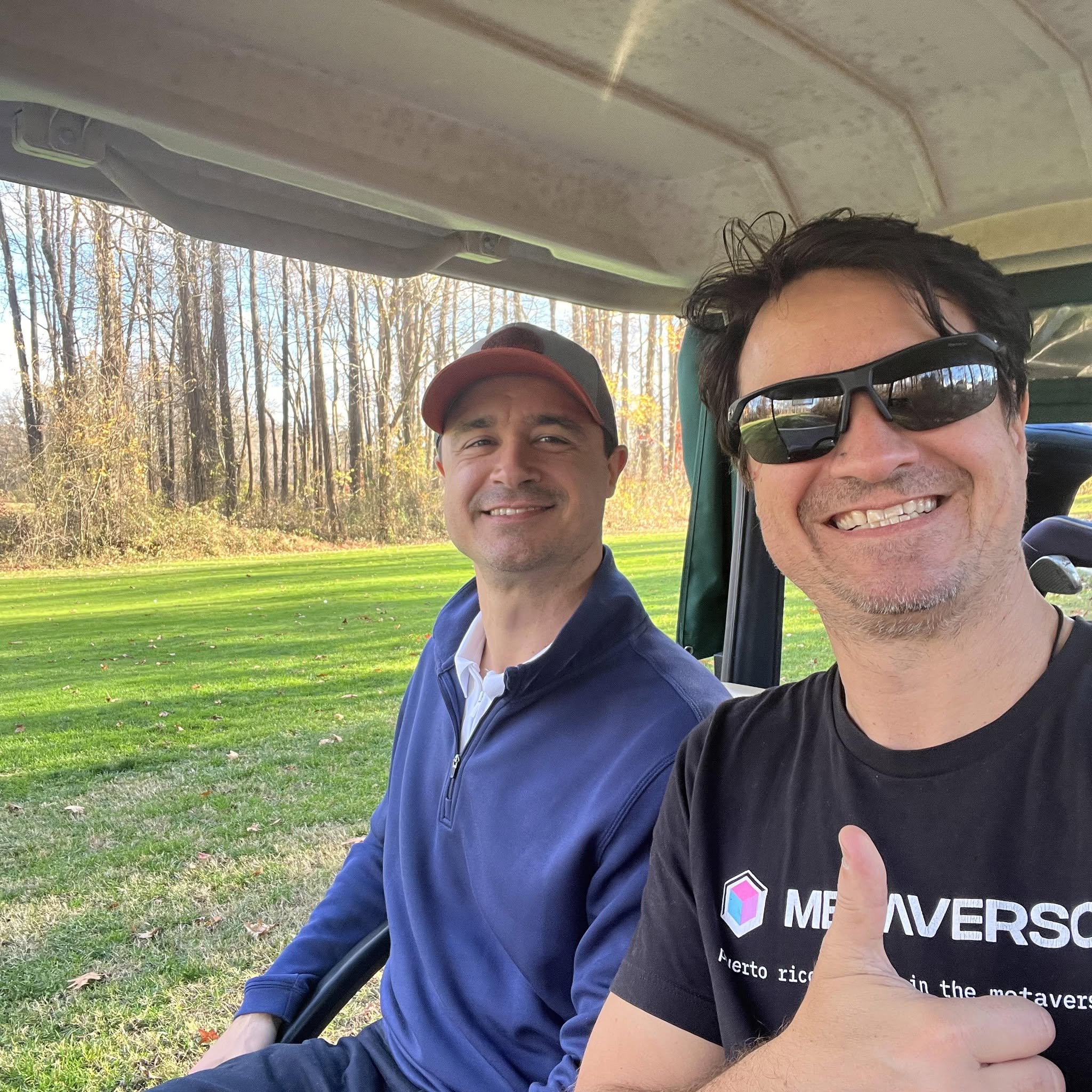 Bruce Porter Jr. golfing with his brother David Porter