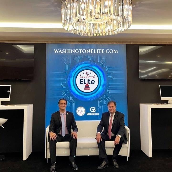 Bruce Porter Jr. with Archduke Sandor Habsburg in the Middle East at a conference Bruce sponsored