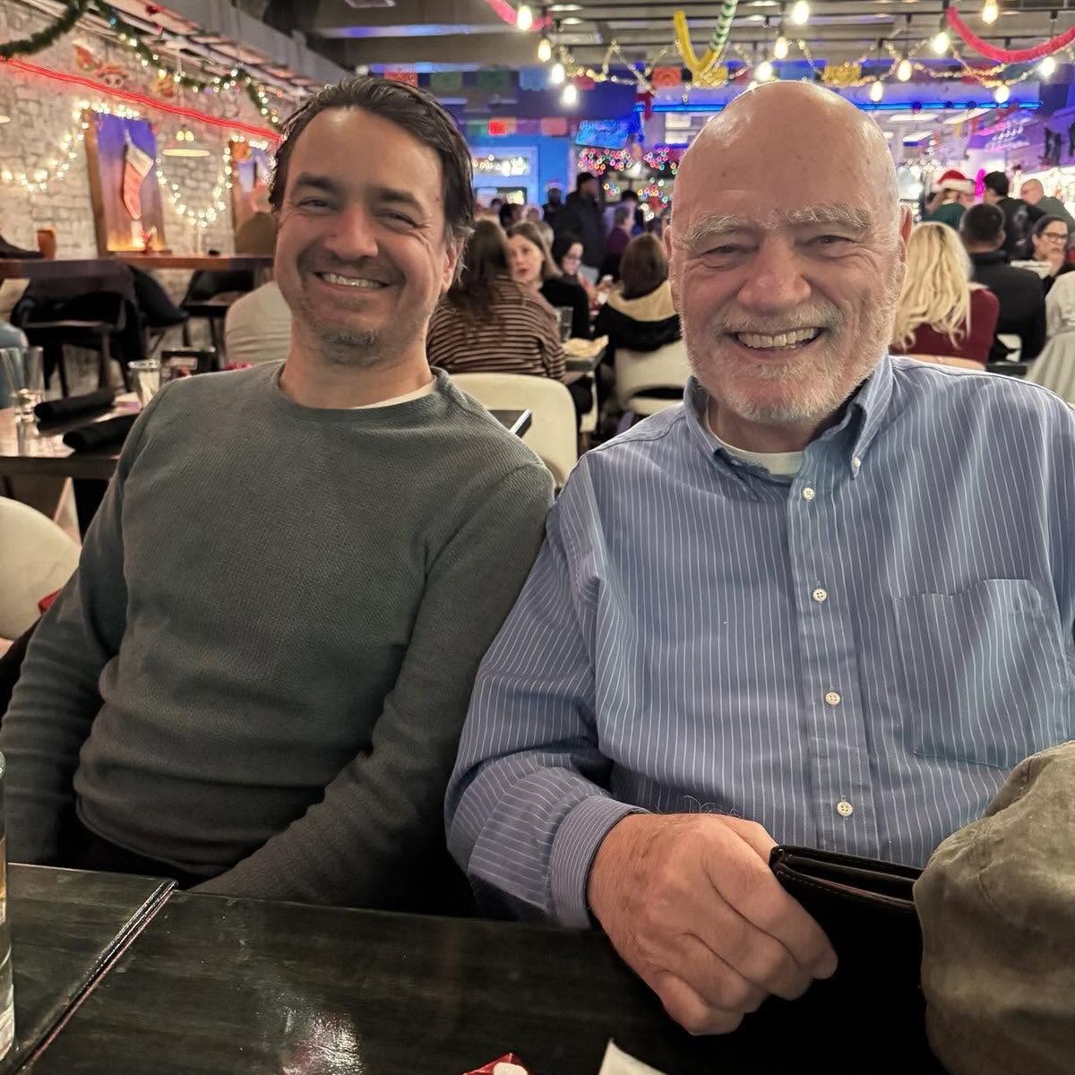Bruce Porter Jr. with his father Bruce Porter Sr. in Old Town Alexandria