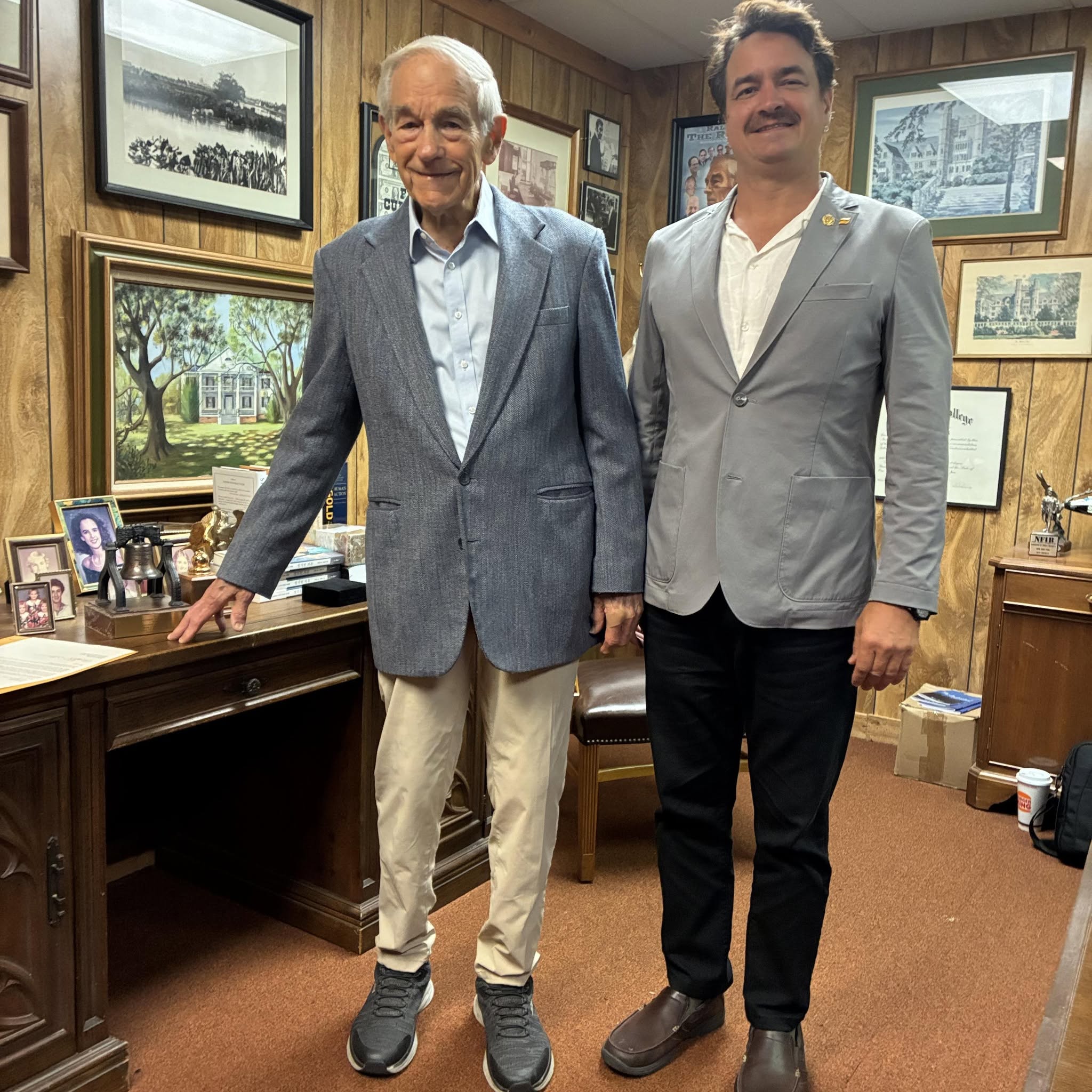 Dr. Ron Paul with Bruce Porter Jr. after Liberland awarded him the Medal of Merit